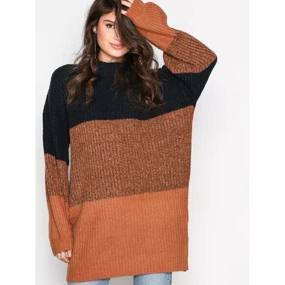 MSCH Copenhagen Womens XS‎ Sweater Tunic Crew Neck Ribbed Knit Sweater Oversized - Picture 1 of 10
